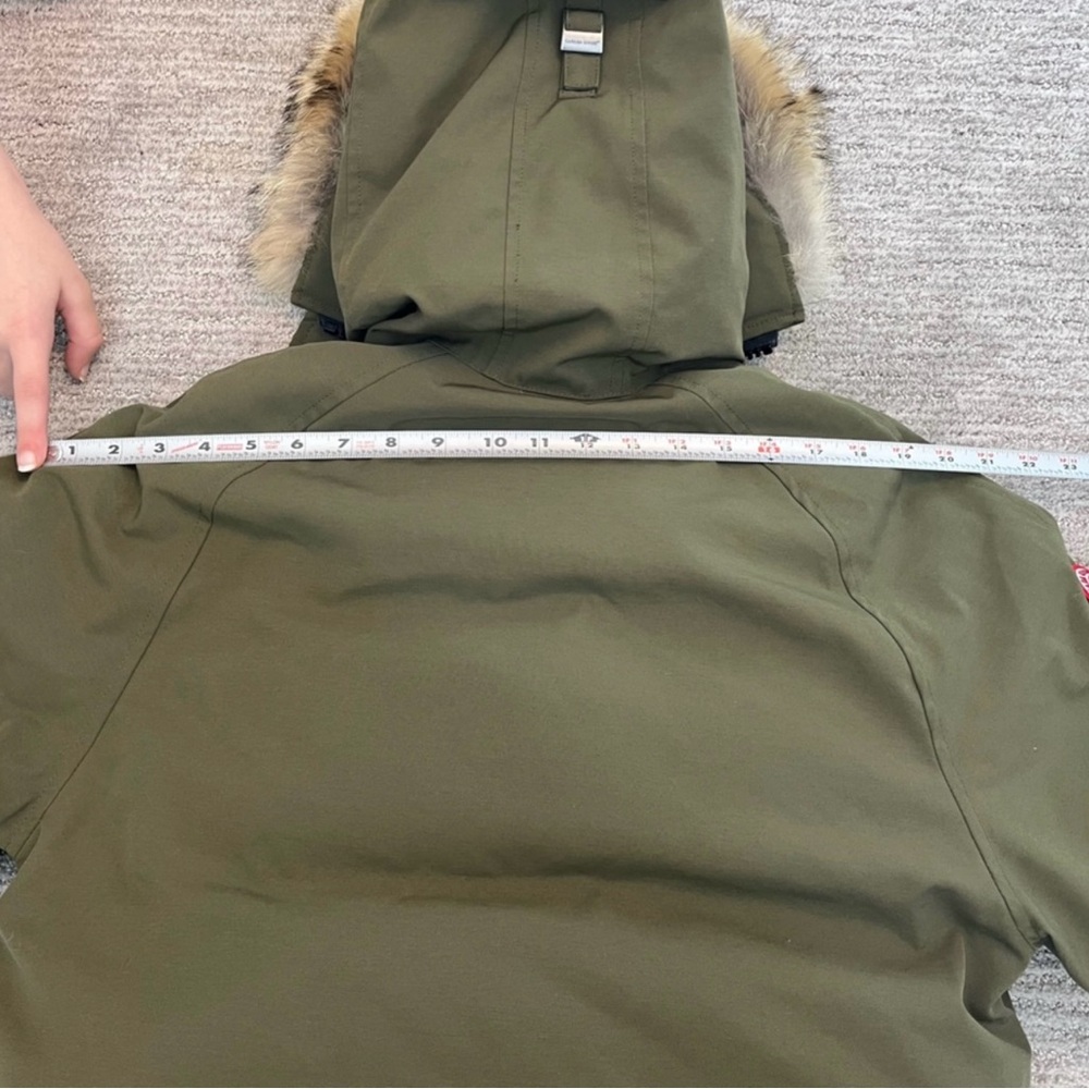 Canada Goose Olive Green Bomber Jacket with Fur Trim - Picture 7 of 7